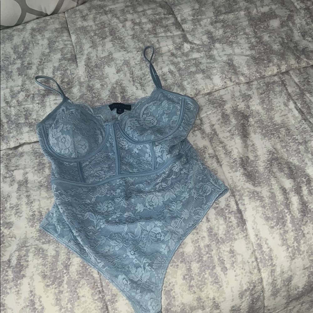Elegant Blue Lace Women’s Top